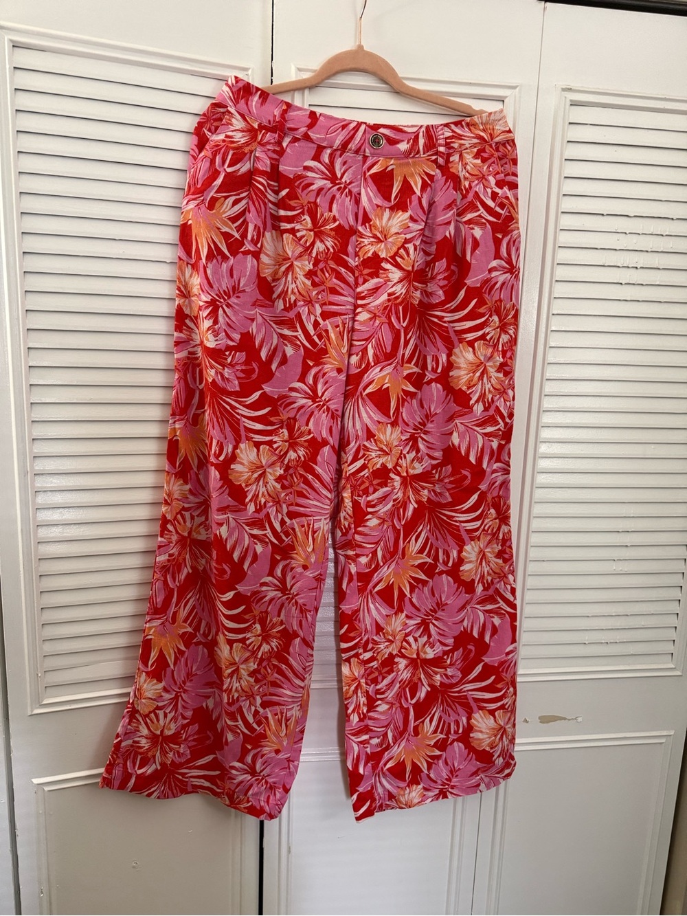 Marc New York Floral Wide-Leg Pants in Pink & Red
